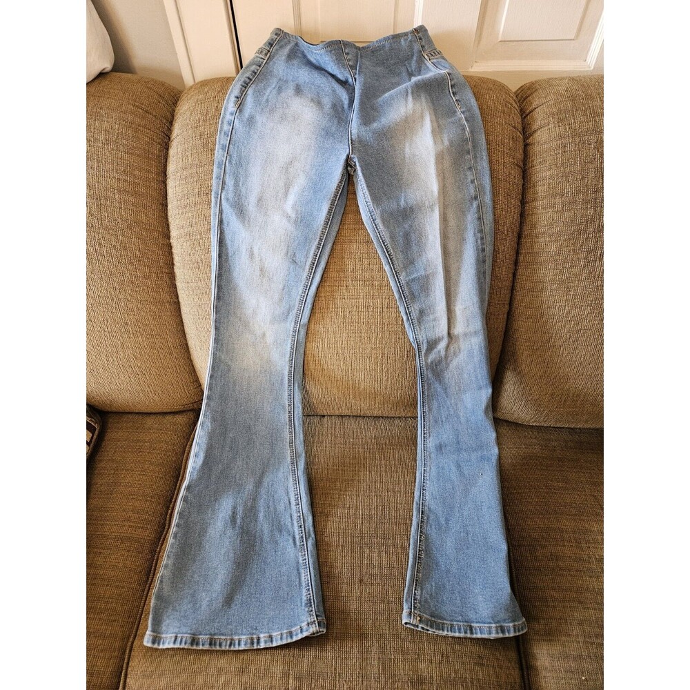 ROCK & ROLL DENIM Jeans Women’s Sz 25X32 Bargain Bell Pull On Hi Rise Flare NWT